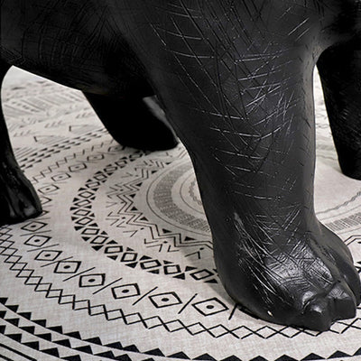 Modern Minimalist Hippopotamus-Shape Round Fiberglass Glass Coffee Table 4-Leg Sturdy For Living Room