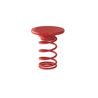 Modern Creative Spring-Shaped Metal Solid Wood Side Table Sturdy For Living Room