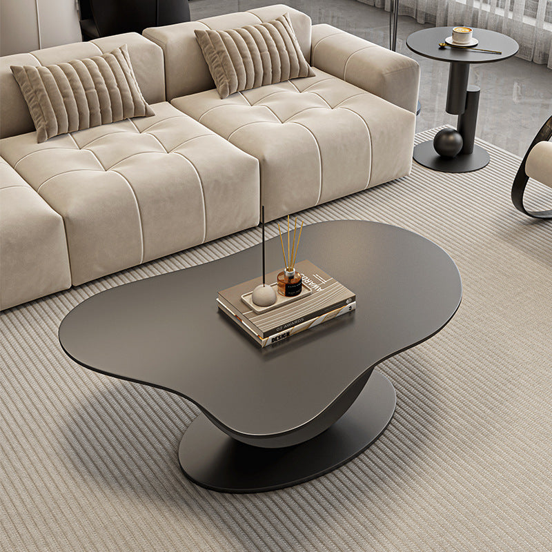 Modern Minimalist Cloud-Shaped Stone Slab Iron Coffee Table Eco-Friendly Durable For Living Room