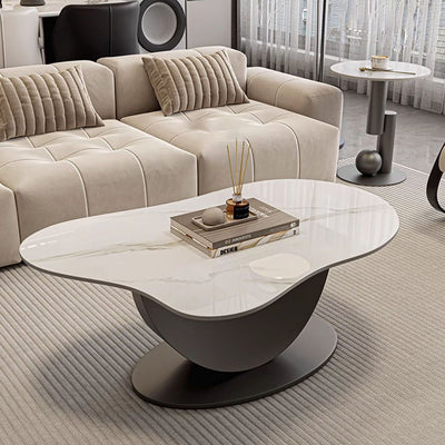 Modern Minimalist Cloud-Shaped Stone Slab Iron Coffee Table Eco-Friendly Durable For Living Room