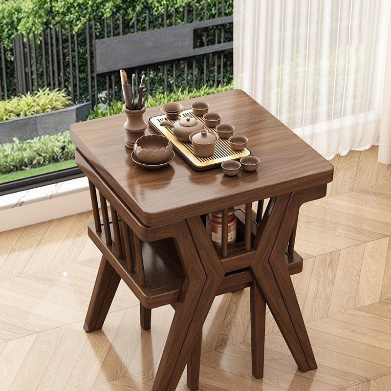 Modern Minimalist Rectangular Solid Wood Desk & Chair Set 2-Tier Sturdy High Weight Capacity For Home Office