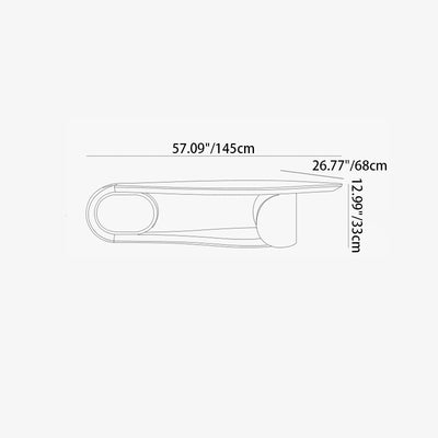 Modern Minimalist Leaf-Shaped Solid Wood Artificial Board Coffee Table 2-Tier For Living Room