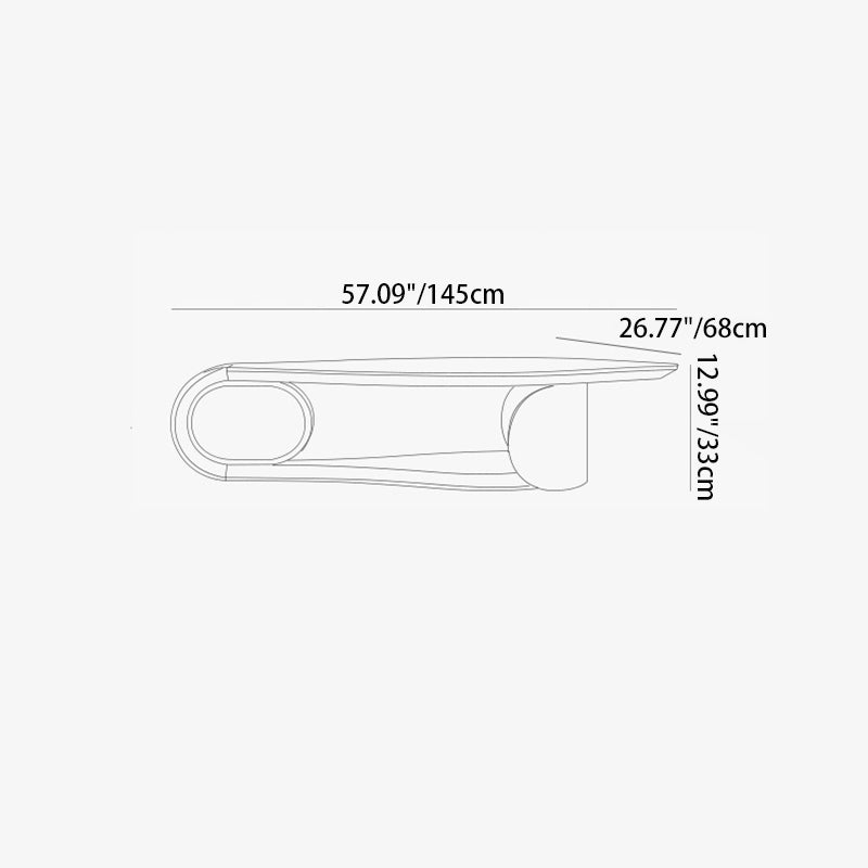 Modern Minimalist Leaf-Shaped Solid Wood Artificial Board Coffee Table 2-Tier For Living Room