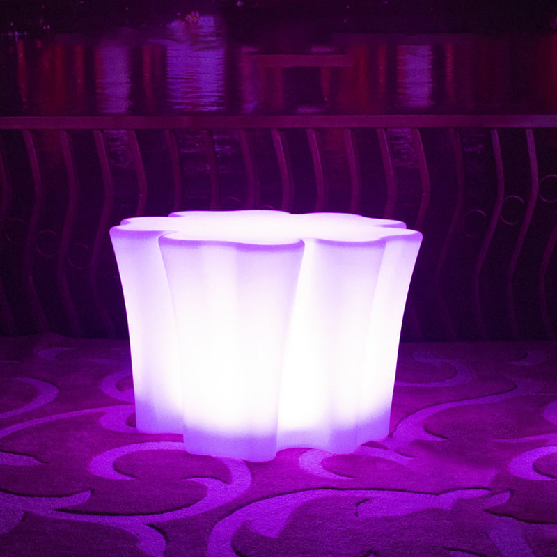 Modern Minimalist Petal-Shaped Polyethylene Coffee Table LED Light Beads Multicolor Glow Eco-Friendly For Living Room