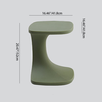 Modern Minimalist Square Plastic Side Table Artistic Curved Design For Living Room
