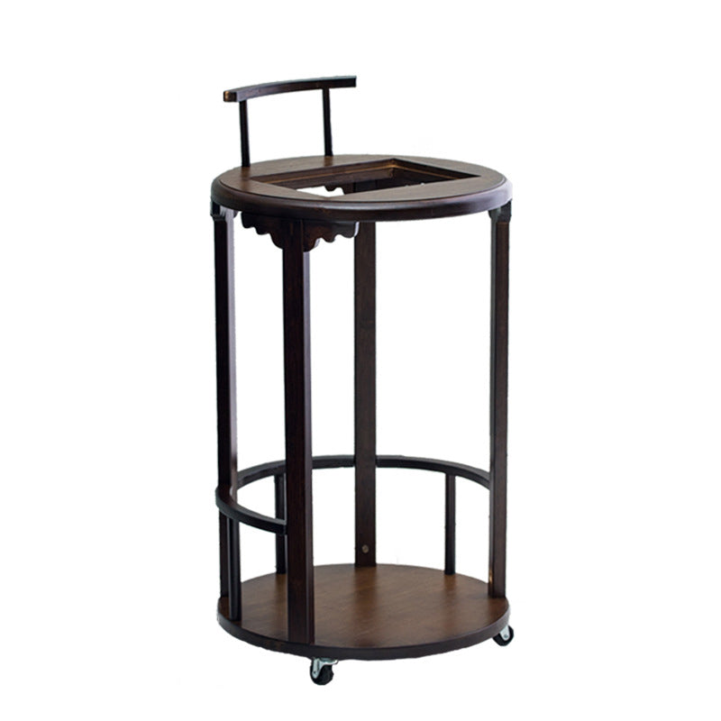 Modern Minimalist Round Bamboo Side Table 2-Tier Sturdy Movable For Living Room