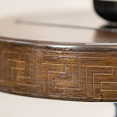 Modern Minimalist Round Bamboo Side Table 2-Tier Sturdy Movable For Living Room