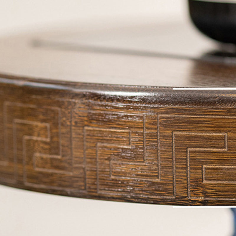 Modern Minimalist Round Bamboo Side Table 2-Tier Sturdy Movable For Living Room