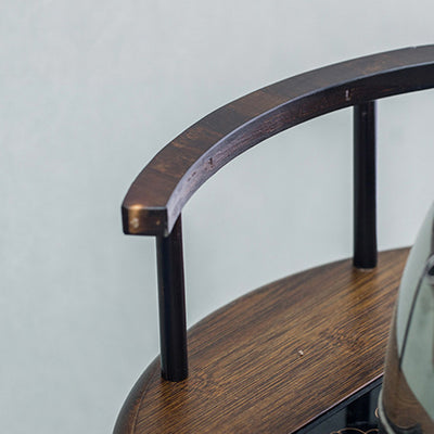 Modern Minimalist Round Bamboo Side Table 2-Tier Sturdy Movable For Living Room