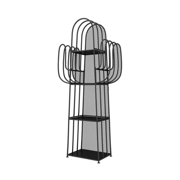 Étagères à livres en fer en forme de cactus, minimalistes modernes, 4 niveaux, artistiques et durables pour salon 