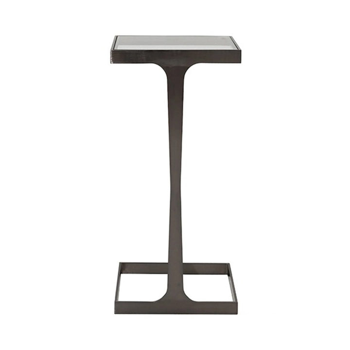 Modern Minimalist Rectangular Glass Iron Side Table Durable For Living Room
