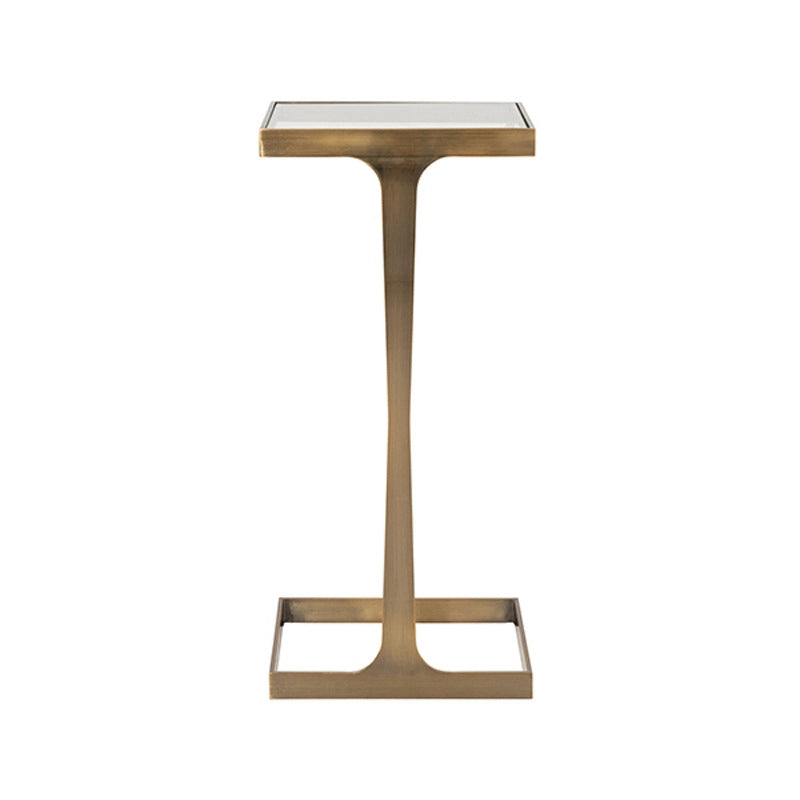 Modern Minimalist Rectangular Glass Iron Side Table Durable For Living Room