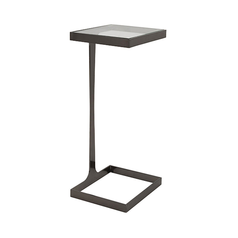 Modern Minimalist Rectangular Glass Iron Side Table Durable For Living Room