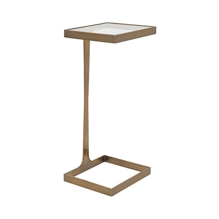 Modern Minimalist Rectangular Glass Iron Side Table Durable For Living Room
