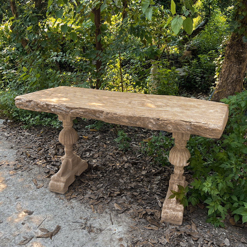 Traditional Vintage Rectangular Magnesium Oxide Outdoor Coffee Table 2-Leg Durable For Garden