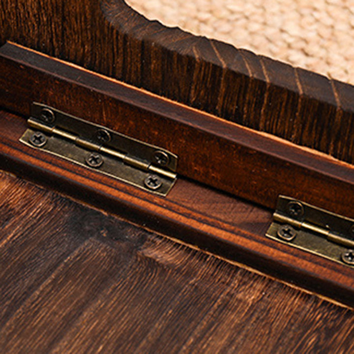 Table basse rectangulaire vintage traditionnelle en bois massif à 2 pieds, pliable pour salon 