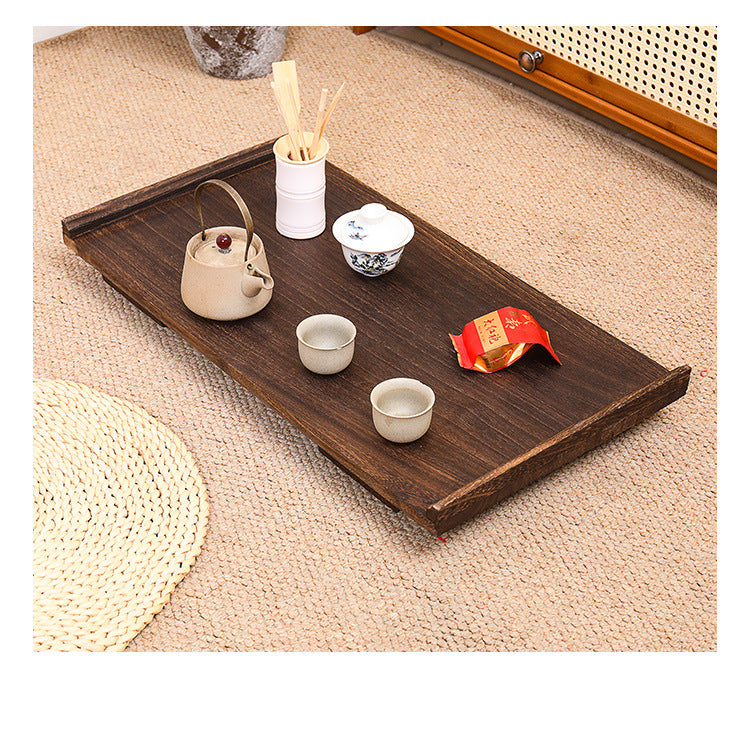 Table basse rectangulaire vintage traditionnelle en bois massif à 2 pieds, pliable pour salon 