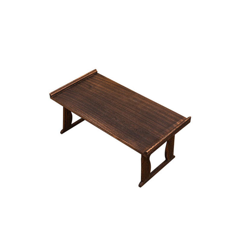 Table basse rectangulaire vintage traditionnelle en bois massif à 2 pieds, pliable pour salon 