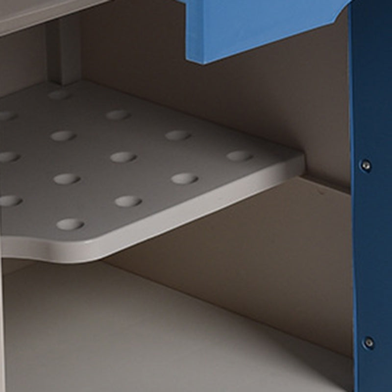 Moderner minimalistischer rechteckiger Acrylnitril-Butadien-Styrol-Nachttisch mit 2 Schubladen und 2 Schränken für das Schlafzimmer 