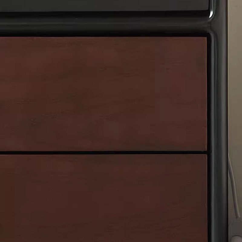 Traditional Vintage Rectangular Solid Wood Nightstand 3-Drawer 1-Cabinet 4-Leg For Bedroom