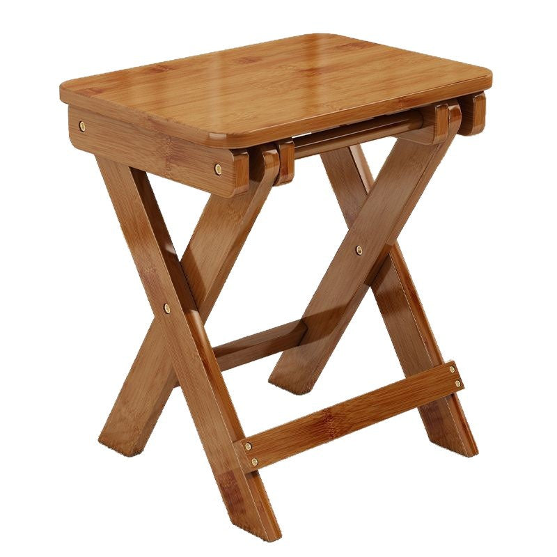 Moderner minimalistischer rechteckiger Bambusfußhocker, faltbar für das Wohnzimmer 
