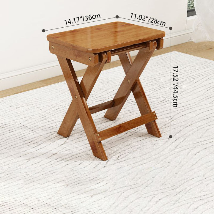Moderner minimalistischer rechteckiger Bambusfußhocker, faltbar für das Wohnzimmer 