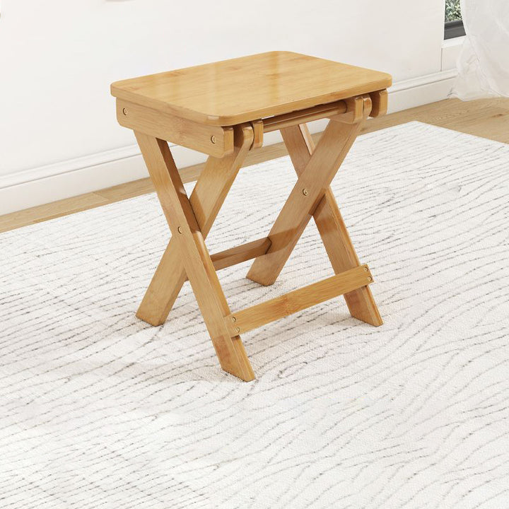 Moderner minimalistischer rechteckiger Bambusfußhocker, faltbar für das Wohnzimmer 