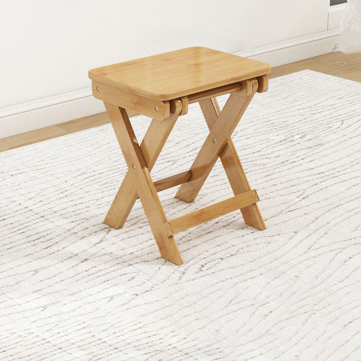Moderner minimalistischer rechteckiger Bambusfußhocker, faltbar für das Wohnzimmer 