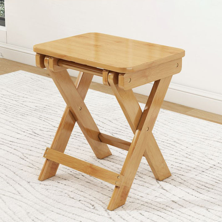 Moderner minimalistischer rechteckiger Bambusfußhocker, faltbar für das Wohnzimmer 