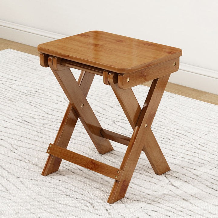 Moderner minimalistischer rechteckiger Bambusfußhocker, faltbar für das Wohnzimmer 