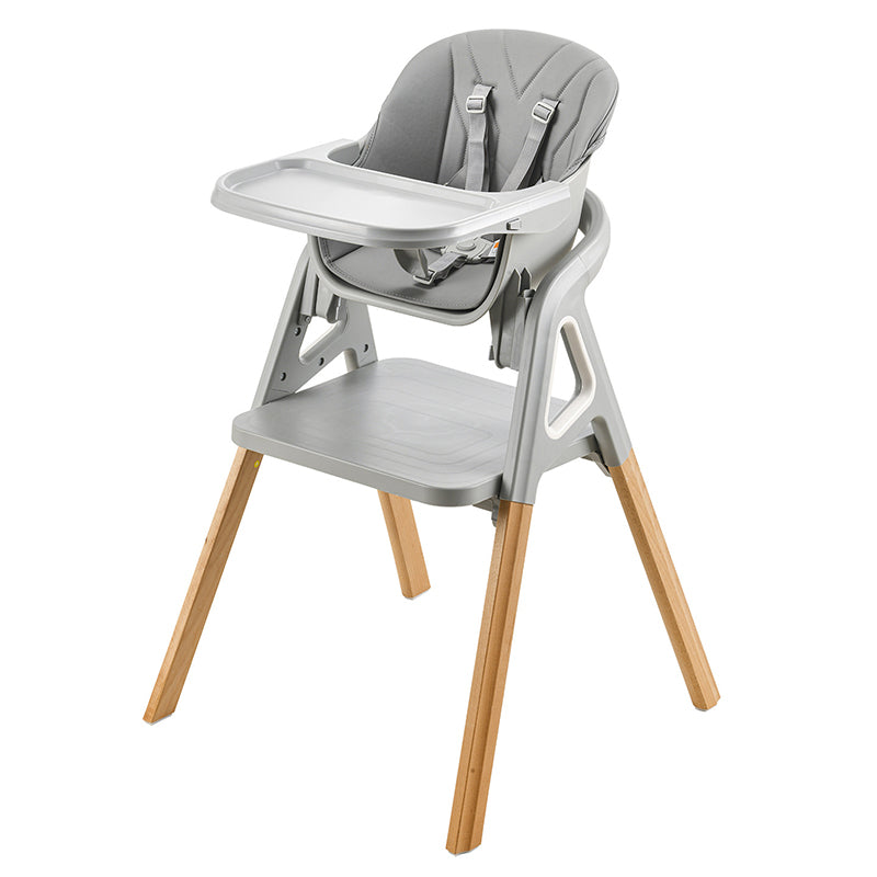 Moderner minimalistischer gebogener Polypropylen-Massivholz-Kinderstuhl mit Rückenlehne und Armlehne für das Esszimmer 
