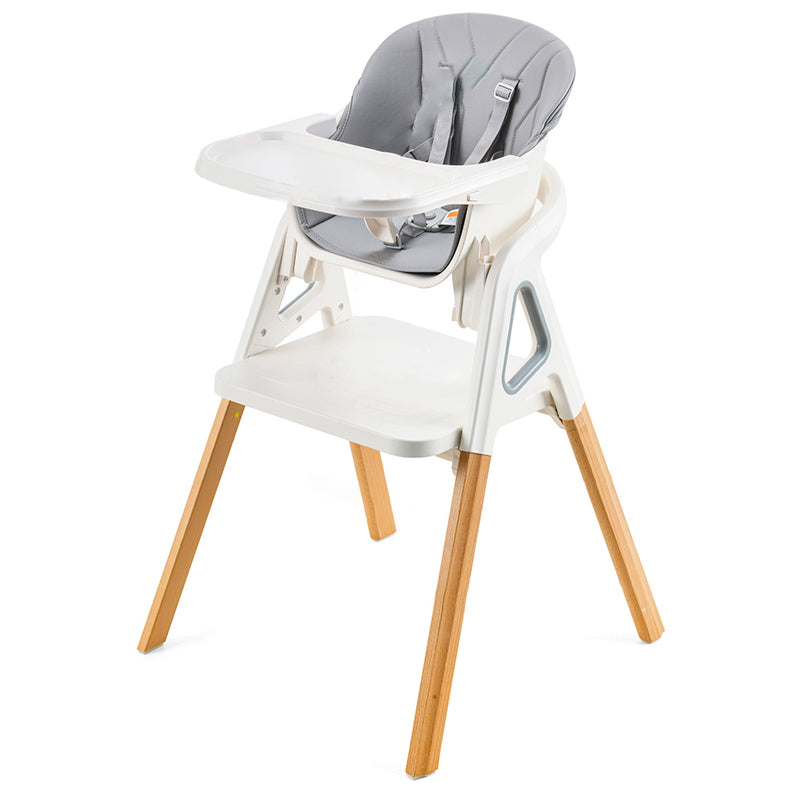 Moderner minimalistischer gebogener Polypropylen-Massivholz-Kinderstuhl mit Rückenlehne und Armlehne für das Esszimmer 