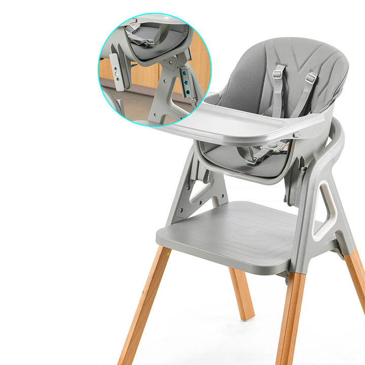 Moderner minimalistischer gebogener Polypropylen-Massivholz-Kinderstuhl mit Rückenlehne und Armlehne für das Esszimmer 