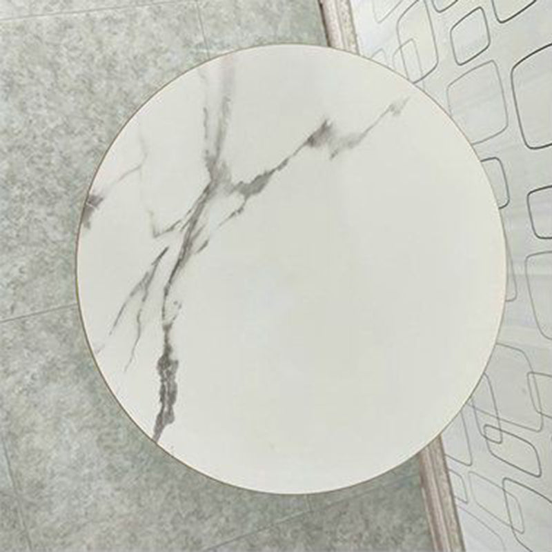 Modern Minimalist Round Iron Medium Density Fiberboard Side Table 4-Leg For Living Room