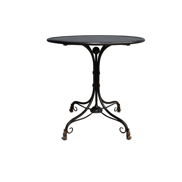 Table à manger ronde vintage traditionnelle en fer, 4 pieds, pour salle à manger 