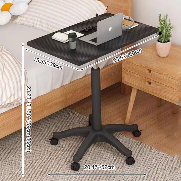 Moderner minimalistischer rechteckiger Mitteldichte-Faserplatte-Stahl-Kunststoff-Beistelltisch, höhenverstellbar, beweglich für Schlafzimmer 