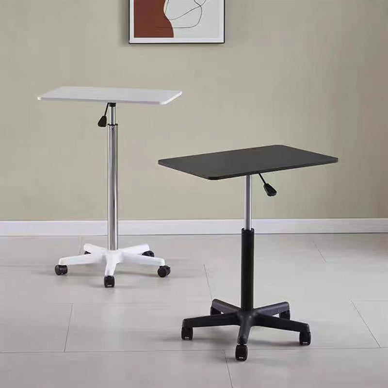 Modern Minimalist Rectangular Medium Density Fiberboard Steel Plastic Side Table Height-Adjustable Movable For Bedroom