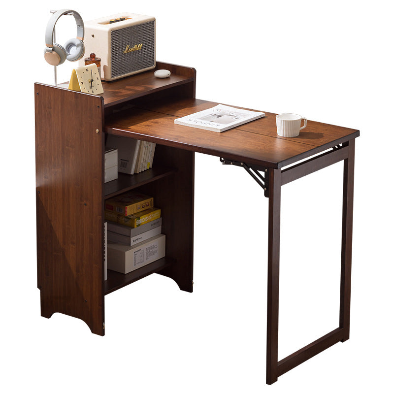 Modern Minimalist Rectangular Bamboo Medium Density Fiberboard Makeup Vanity 2-Cabinet Foldable For Bedroom