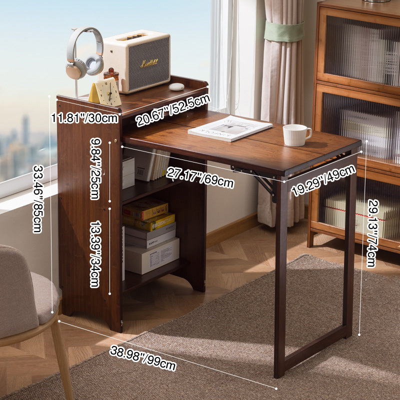 Modern Minimalist Rectangular Bamboo Medium Density Fiberboard Makeup Vanity 2-Cabinet Foldable For Bedroom