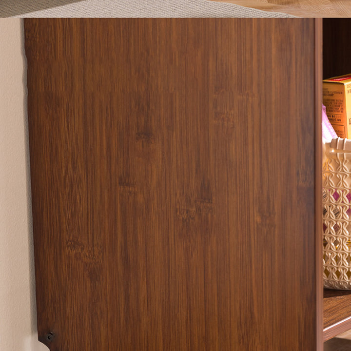 Modern Minimalist Rectangular Bamboo Medium Density Fiberboard Makeup Vanity 2-Cabinet Foldable For Bedroom