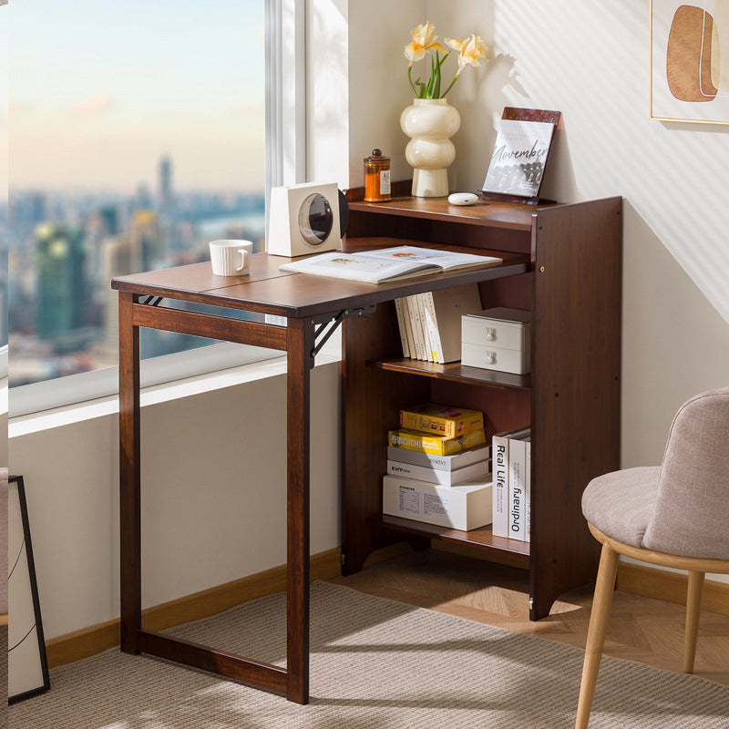 Modern Minimalist Rectangular Bamboo Medium Density Fiberboard Makeup Vanity 2-Cabinet Foldable For Bedroom