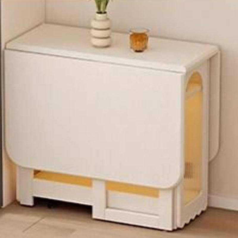Mesa de comedor rectangular minimalista moderna de madera contrachapada y vidrio, con 2 armarios, plegable y móvil, para comedor 