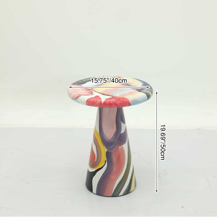Table d'appoint ronde Art déco moderne en bois massif à plusieurs couches pour salon 