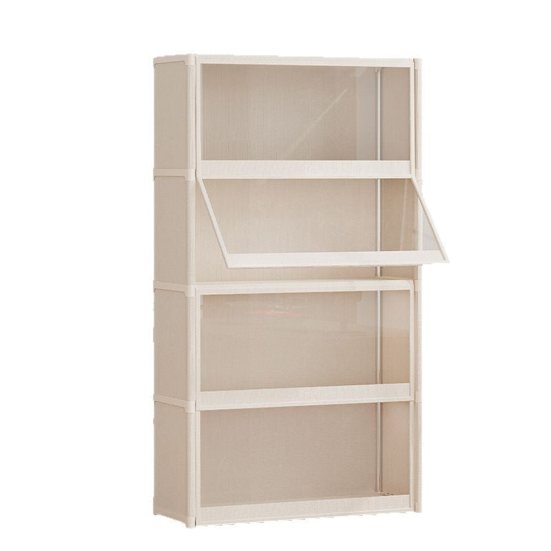 Modern Minimalist Rectangular Non-woven Fabric PET Carbon Steel Bookshelves 3/4-Tier For Living Room