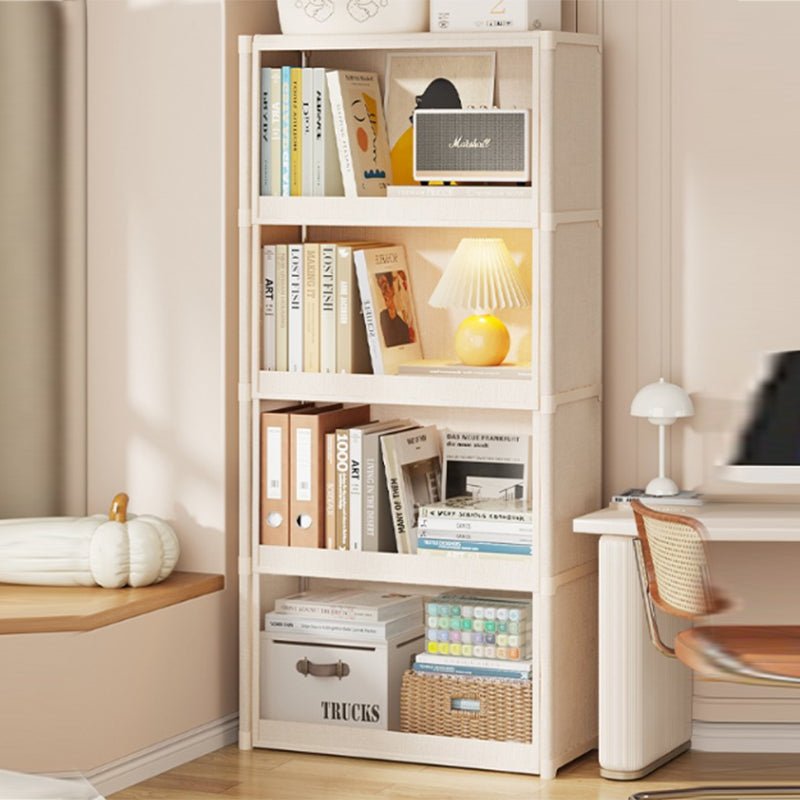 Modern Minimalist Rectangular Non-woven Fabric PET Carbon Steel Bookshelves 3/4-Tier For Living Room