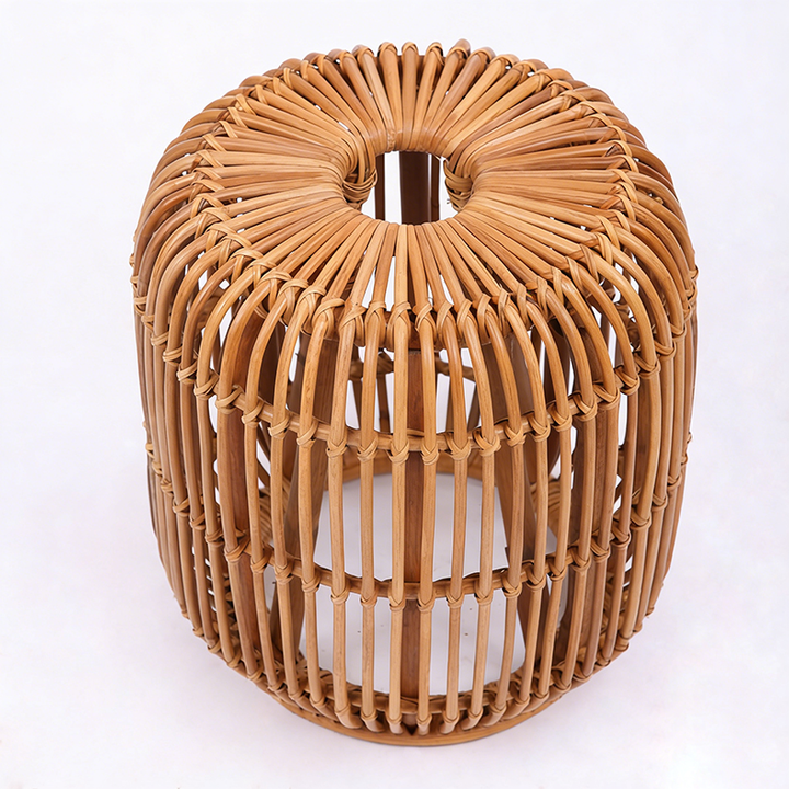 Modern Minimalist Bamboo Rattan Outdoor Side Table Lightweight, Durable, Eco-Friendly &amp; Breathable Design For Patio And Garden