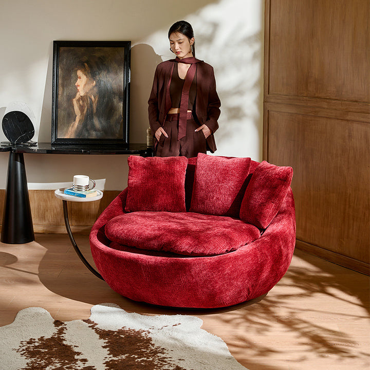 Chaise d'appoint traditionnelle vintage incurvée en chenille, velours, éponge, perles de coton, bois massif, quincaillerie, avec dossier pour salon 