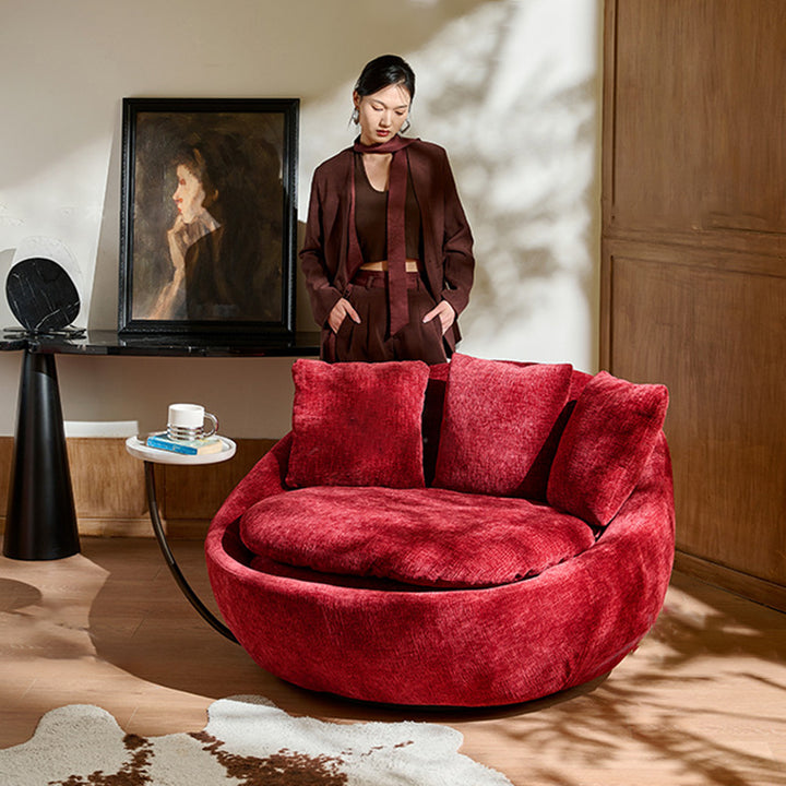 Chaise d'appoint traditionnelle vintage incurvée en chenille, velours, éponge, perles de coton, bois massif, quincaillerie, avec dossier pour salon 
