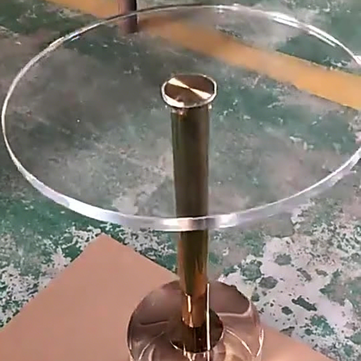 Modern Minimalist Round Acrylic Metal Side Table For Living Room