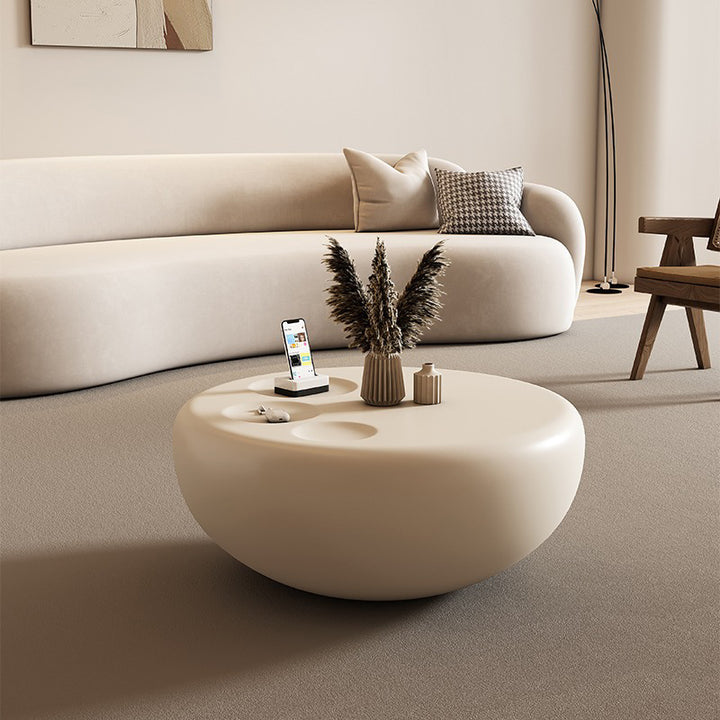 Modern Minimalist Round Medium Density Fiberboard Coffee Table For Living Room